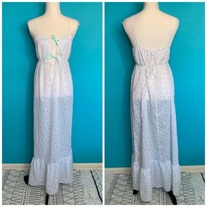 Vintage 70's Juli of Slumbertogs Floral Ribbon Long Nightgown